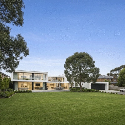Modern contemporary family home in a tree-lined Melbourne suburban street