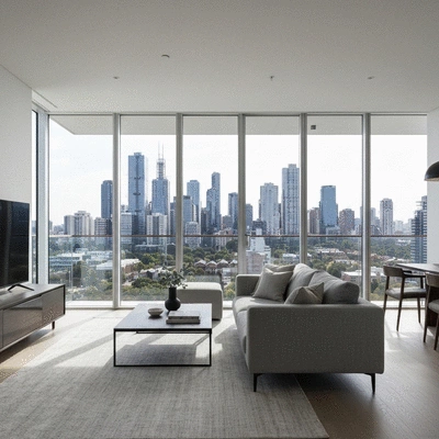 Contemporary interior design of a high-end Melbourne residential development