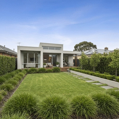 Modern suburban house in Melbourne with garden