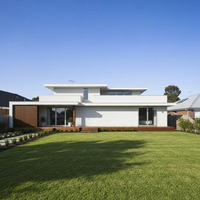 Modern residential property in a Melbourne suburb with clean architecture